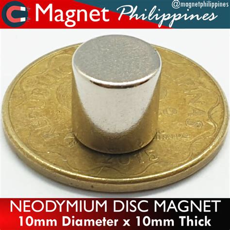 N52 Neodymium Magnet 10mm Diameter x 10mm Thick Super Strong Rare Earth ...