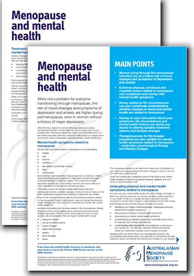 Menopause and mental health - Australasian Menopause Society