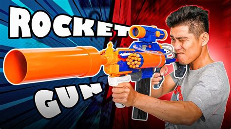 NERF WAR ROCKET GUN BATTLE SHOT 2 - YouTube