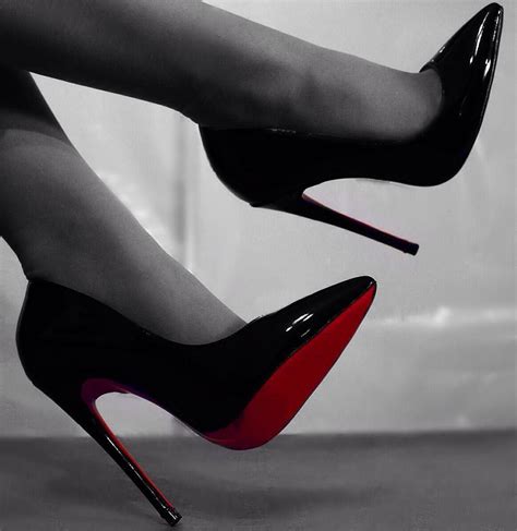 Christian Louboutin Patent Leather Black and Red High Heels in 2019 | Christian louboutin ...