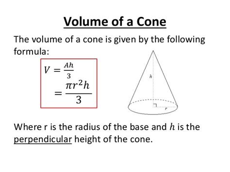 Volume of a cone