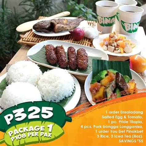 Menu at Binalot Fiesta Foods fast food, Manila, Level 1