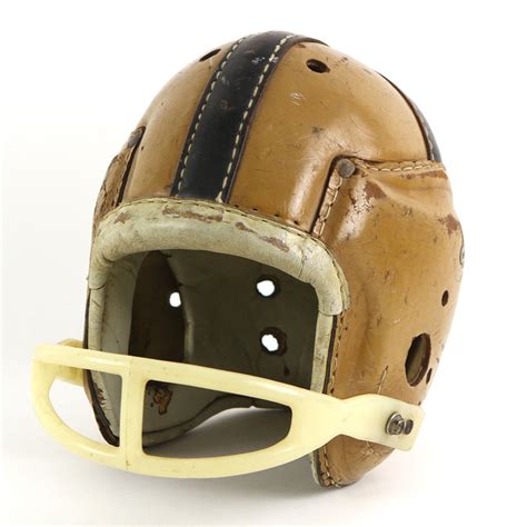 Lot Detail - 1950's circa Notre Dame Game Worn MacGregor Football Helmet w/ 8 Strap Suspension ...