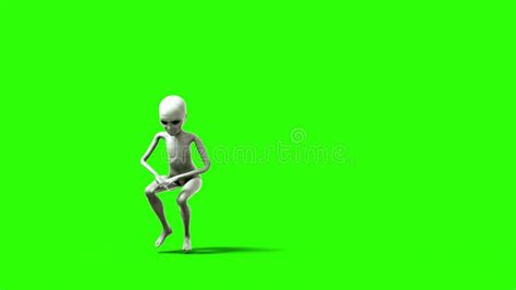 Funny Alien Plays on Electric Guitar. Realistic Motion and Skin Shaders. 4K Green Screen Footage ...