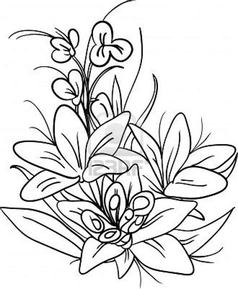 Diseños de flores para pintar | Flower outline, Flower drawing, Lilies drawing