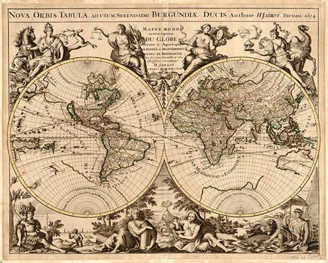 Antique Maps - Old Cartographic maps - Antique Map of the World ...