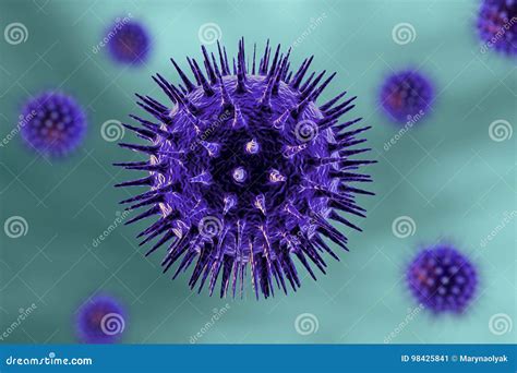 Blue Viruses on Colorful Background Stock Illustration - Illustration of herpes, science: 98425841