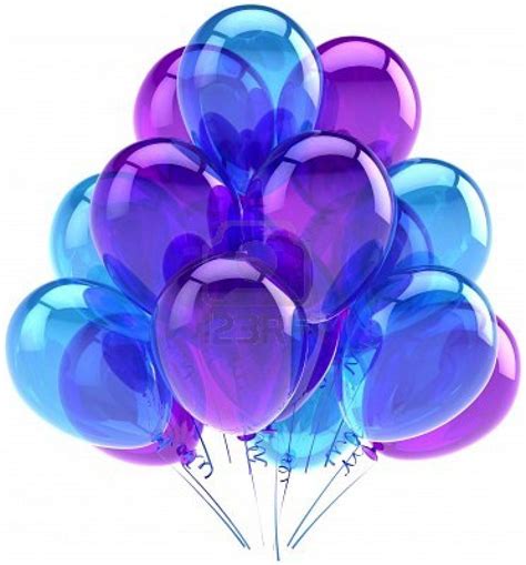 Balloons party birthday blue purple translucent. Decoration of holiday anniversary retirement ...