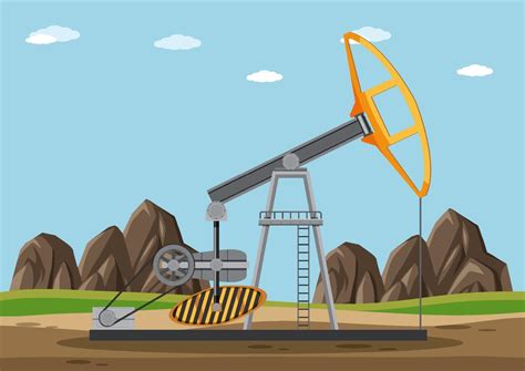 Scene of oil drilling rig 8191200 Vector Art at Vecteezy