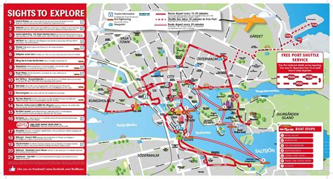 Stockholm tourist map - Stockholm sightseeing map (Södermanland and Uppland - Sweden) | Tourist ...