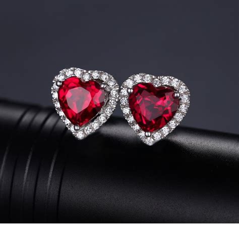 July Birthstone Classic Red Ruby Stud Earrings