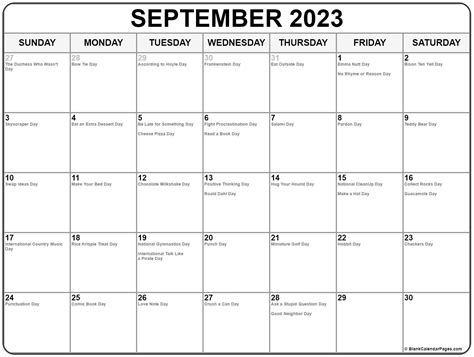 September 2023 with holidays calendar