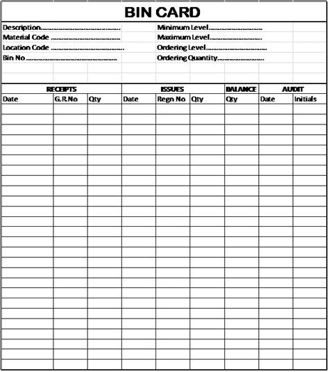 Inventory Transaction Records | Card template, Cards, Templates