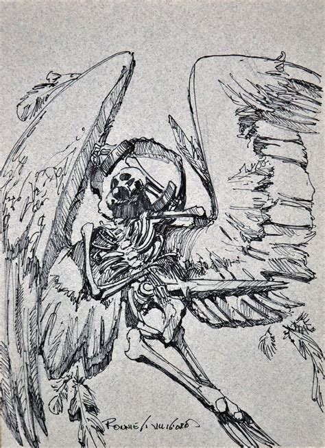 Fallen Angel (Pen & Ink) - The Art of Aaron Blaise