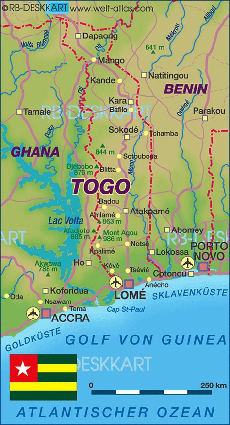 Map of Togo (Country) | Welt-Atlas.de