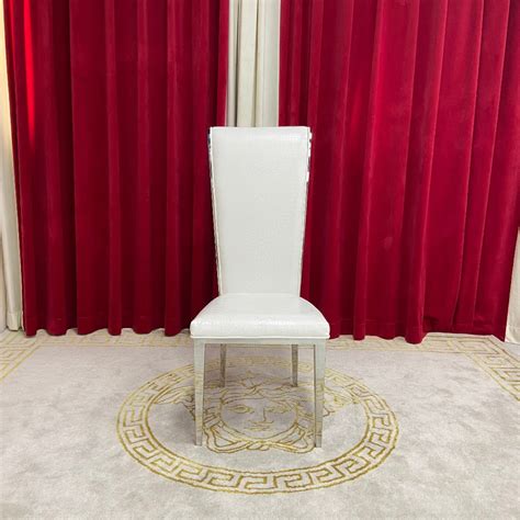 Classic White Leather Dining Chair (Gold) | Dining Chairs | RBM Classic ...
