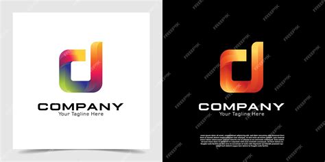 Premium Vector | Colorful letter d minimalist creative logo concept vector