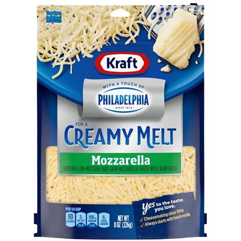 Kraft Shredded Mozzarella Cheese with a Touch of Philadelphia | Hy-Vee Aisles Online Grocery ...