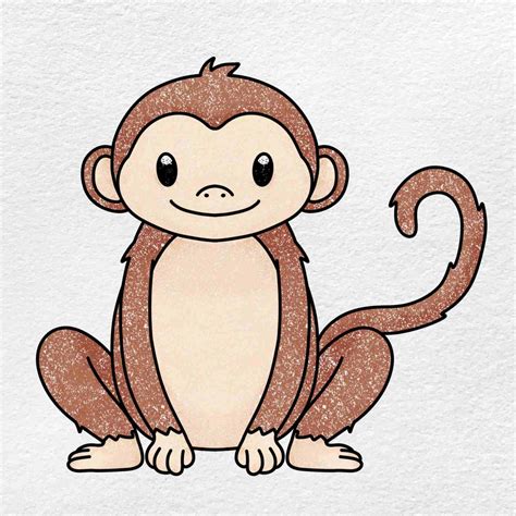 How to Draw a Cartoon Monkey - HelloArtsy