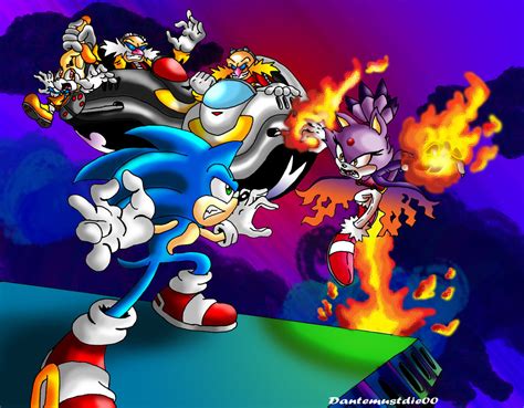 Vela Nova - Sonic Vs. Blaze - Sonic Rush fan Art (37145524) - fanpop