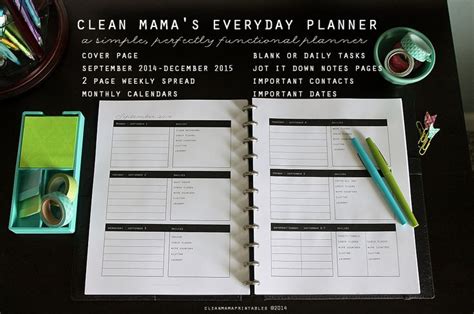 Shop Update : Clean Mama's Everyday Planner + FREE August Planner Pages - Clean Mama | Clean ...