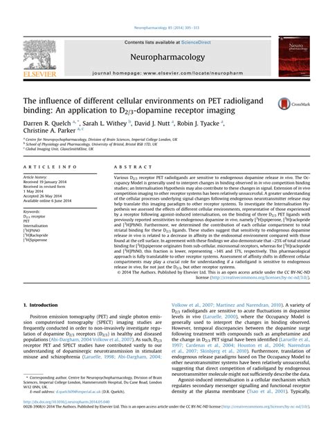 (PDF) The Influence of Different Cellular Environments on PET Radioligand Binding: An ...