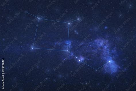 Pegasus Constellation in outer space. Pegas constellation stars with ...