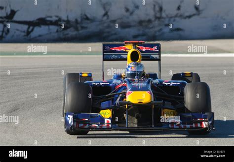 Sebastian VETTEL (GER) in the Red Bull RB6 race car during Formula 1 Tests in February 2010 ...