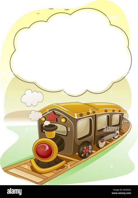 Background Illustration of Train with Smoke as Frame Stock Photo - Alamy