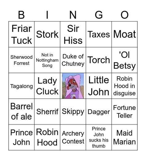 Robin Hood Bingo Card