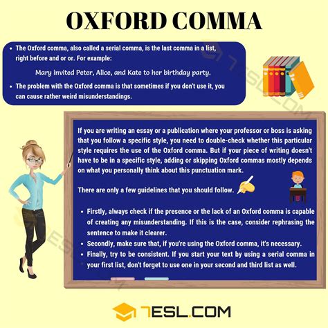 Oxford Comma | What Is the Oxford Comma? When Do We Use It? • 7ESL