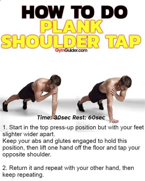 Here we have the Plank shoulder taps exercise guide with instructions, demonstration, calories ...