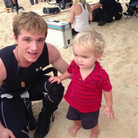 Josh with Jennifer's nephew (Catching Fire Filming) - Josh Hutcherson ...