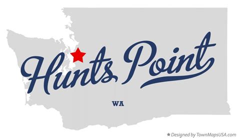 Map of Hunts Point, WA, Washington