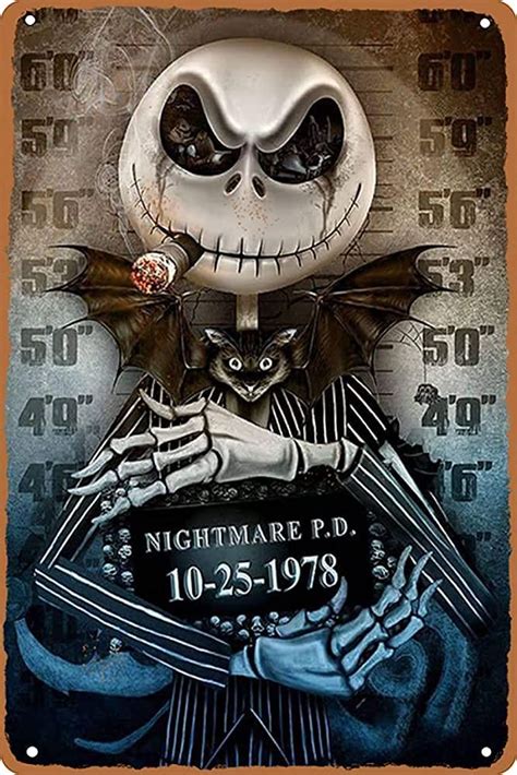 Vintage Art Metal Tin Sign Nightmare Jack Skellington The Nightmare ...