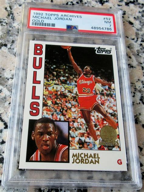 MICHAEL JORDAN 1984 Topps GLOSSY GOLD SP Rookie Card RC PSA 7 NM 1992 ...