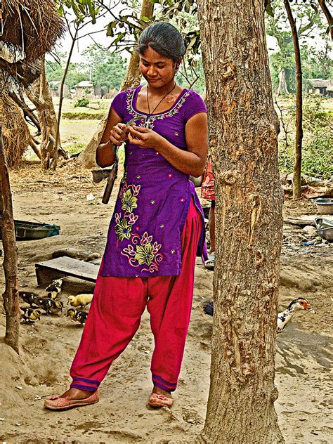 Young Tharu Village Woman in Traditional Nepali Clothing-Nepal Photograph by Ruth Hager - Fine ...