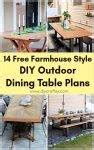 14 Free Farmhouse Style DIY Outdoor Dining Table Plans