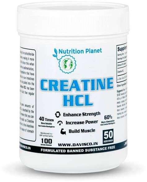 Creatine HCL:Creatine HCL have a much greater solubility, which is why ...