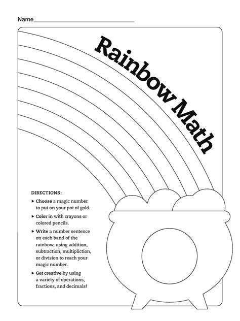 Rainbow Math Sheet Template Download Printable PDF | Templateroller