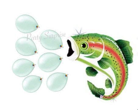 Trout Fish Balloon Pkg Happy Birthday Fish Balloons Wall Decor - Etsy | Happy birthday fishing ...