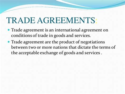 Trade agreements