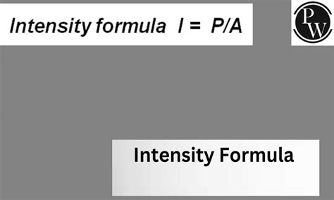 Intensity Formula, Definition, Solved Examples