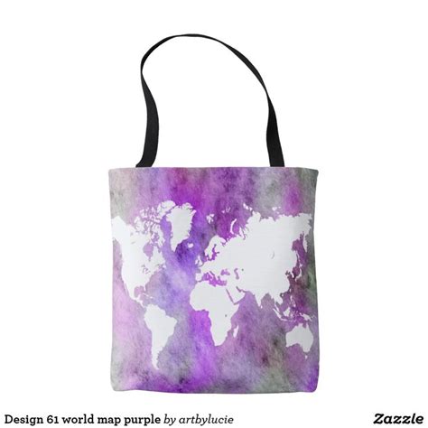 Design 61 world map purple tote bag | Bags, Map tote, Purple tote bag