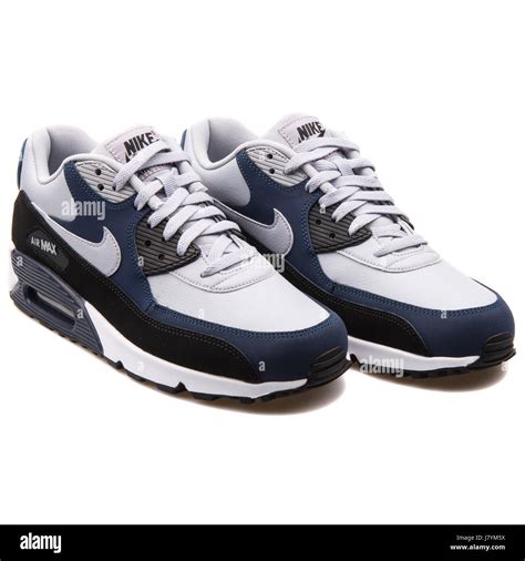 Nike Air Max 90 LTR Grey Navy Blue Men Sports Sneakers - 652980-011 ...