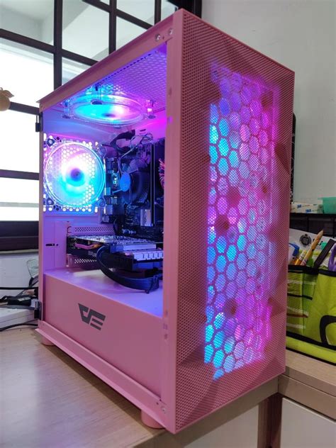 LIMITED PIECES Pink Custom gaming pc with Intel i3 10th gen with gtx 1660, Electronics ...