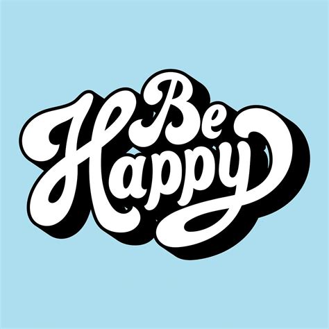 Be happy typography style illustration | free image by rawpixel.com ...