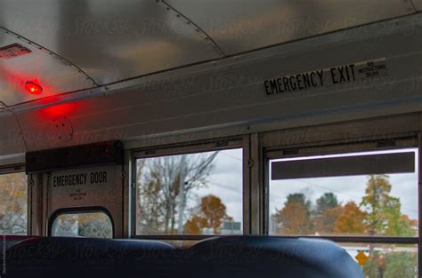 inside a schoolbus, looking at the emergency exit by Deirdre Malfatto - School, Transportation ...