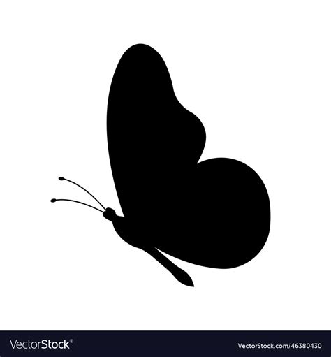 Butterfly black silhouette side view decorative Vector Image