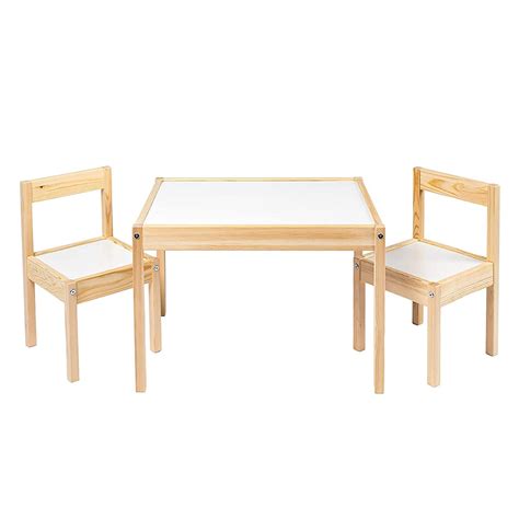 Buy Ikea LATT-Children-s Table with 2 Chairs, White, Pine, Beige Online at desertcartIreland